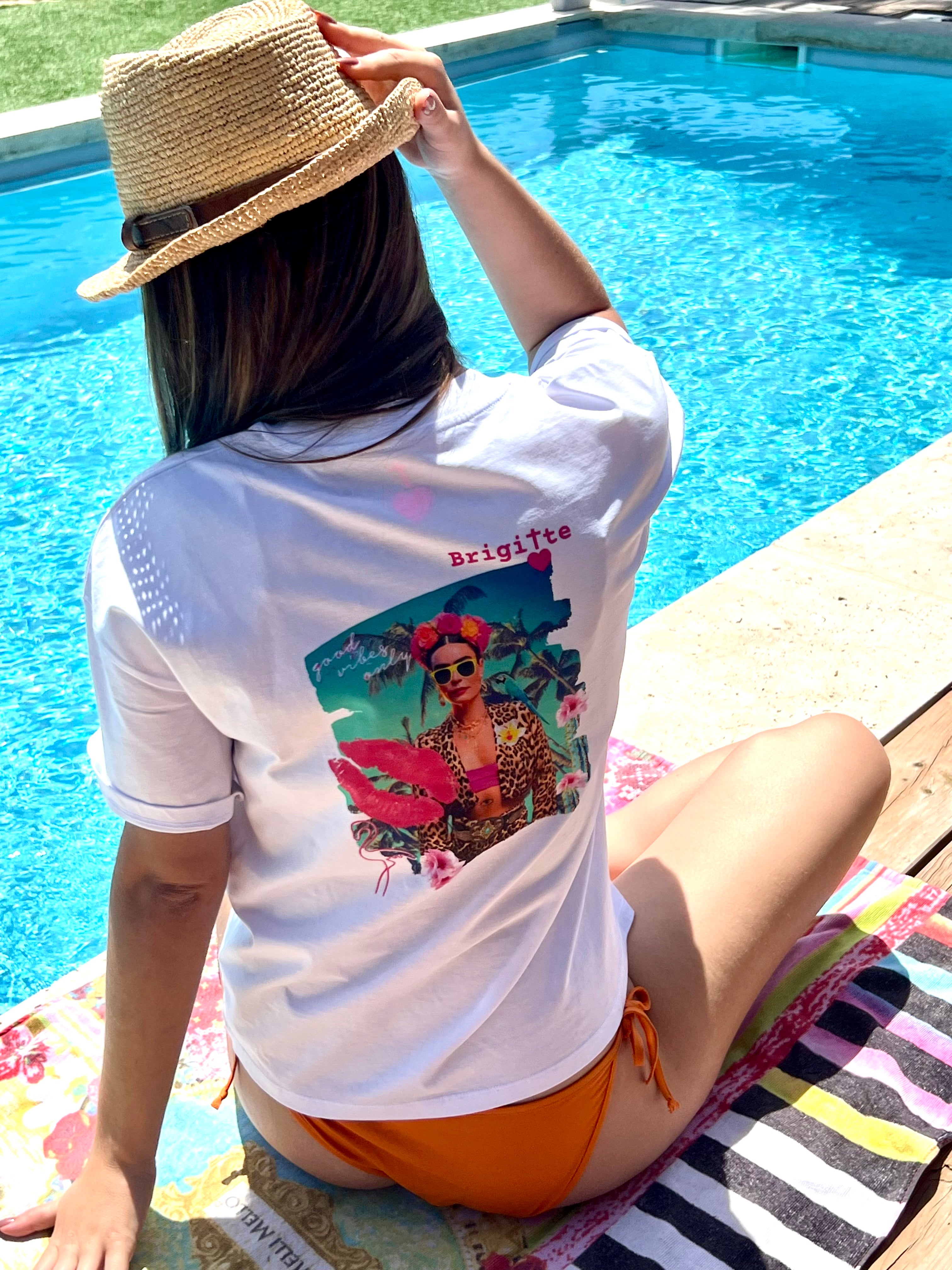 T-shirt FRIDA GOOD VIBES bohème chic unisexe – coton recyclé
