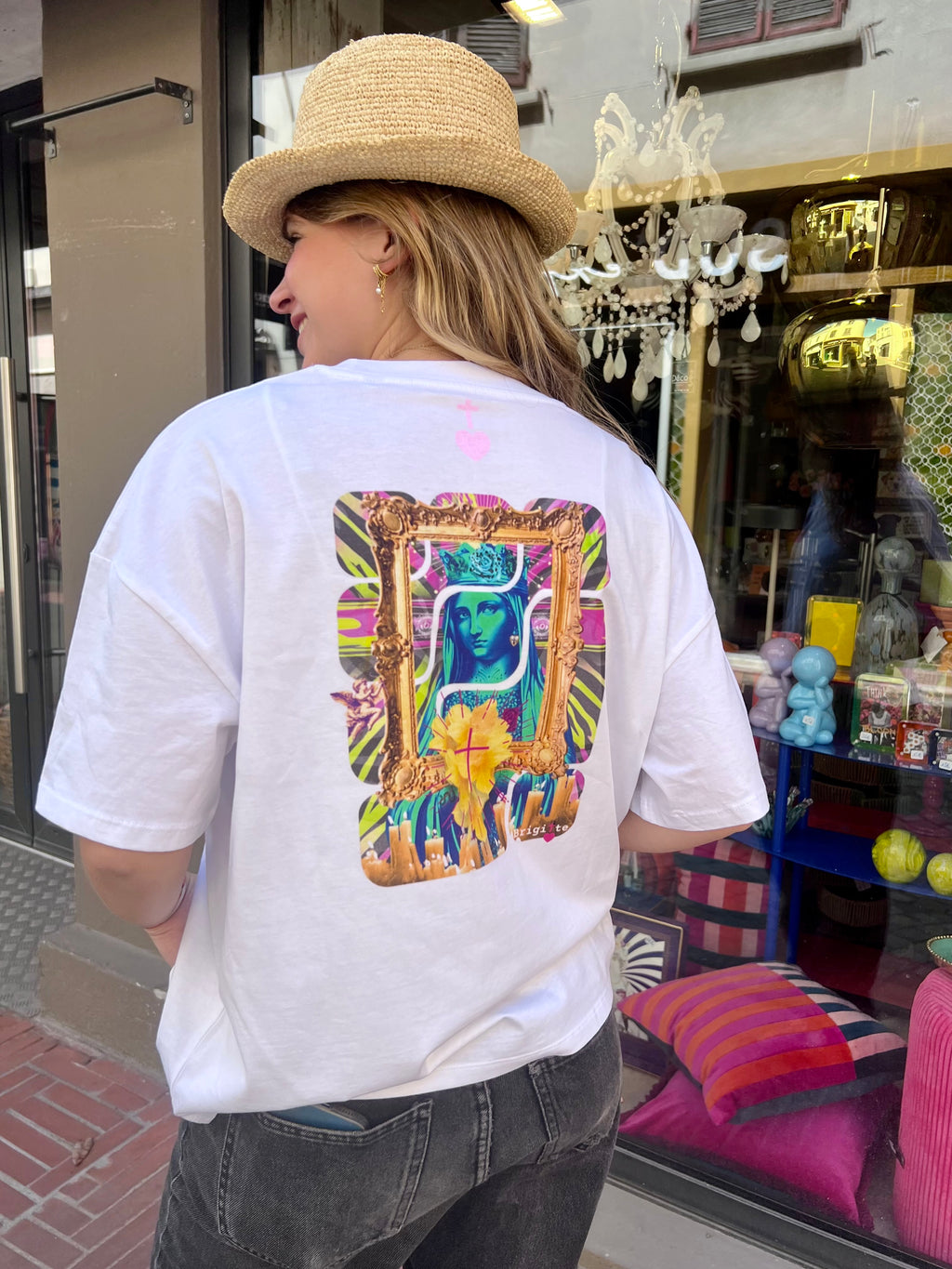 T-shirt DIVINA POP ART bohème chic oversize – coton recyclé