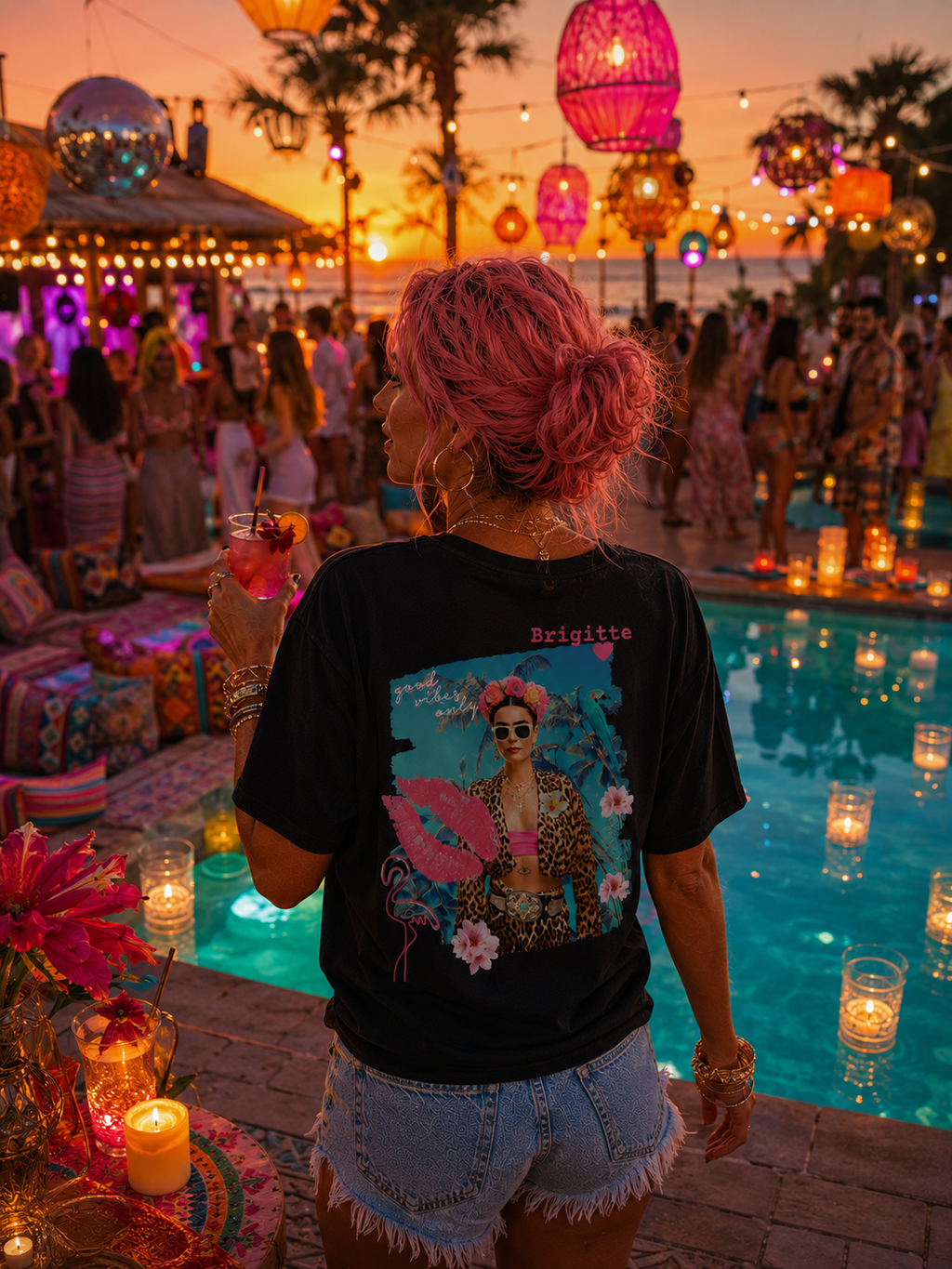 T-shirt FRIDA GOOD VIBES bohème chic unisexe – coton recyclé