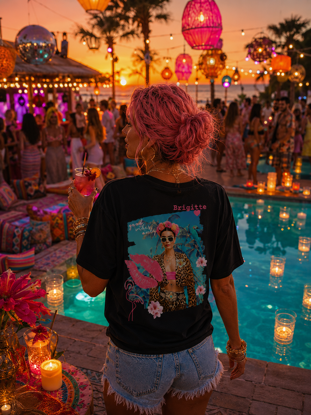 T-shirt FRIDA GOOD VIBES bohème chic unisexe – coton recyclé