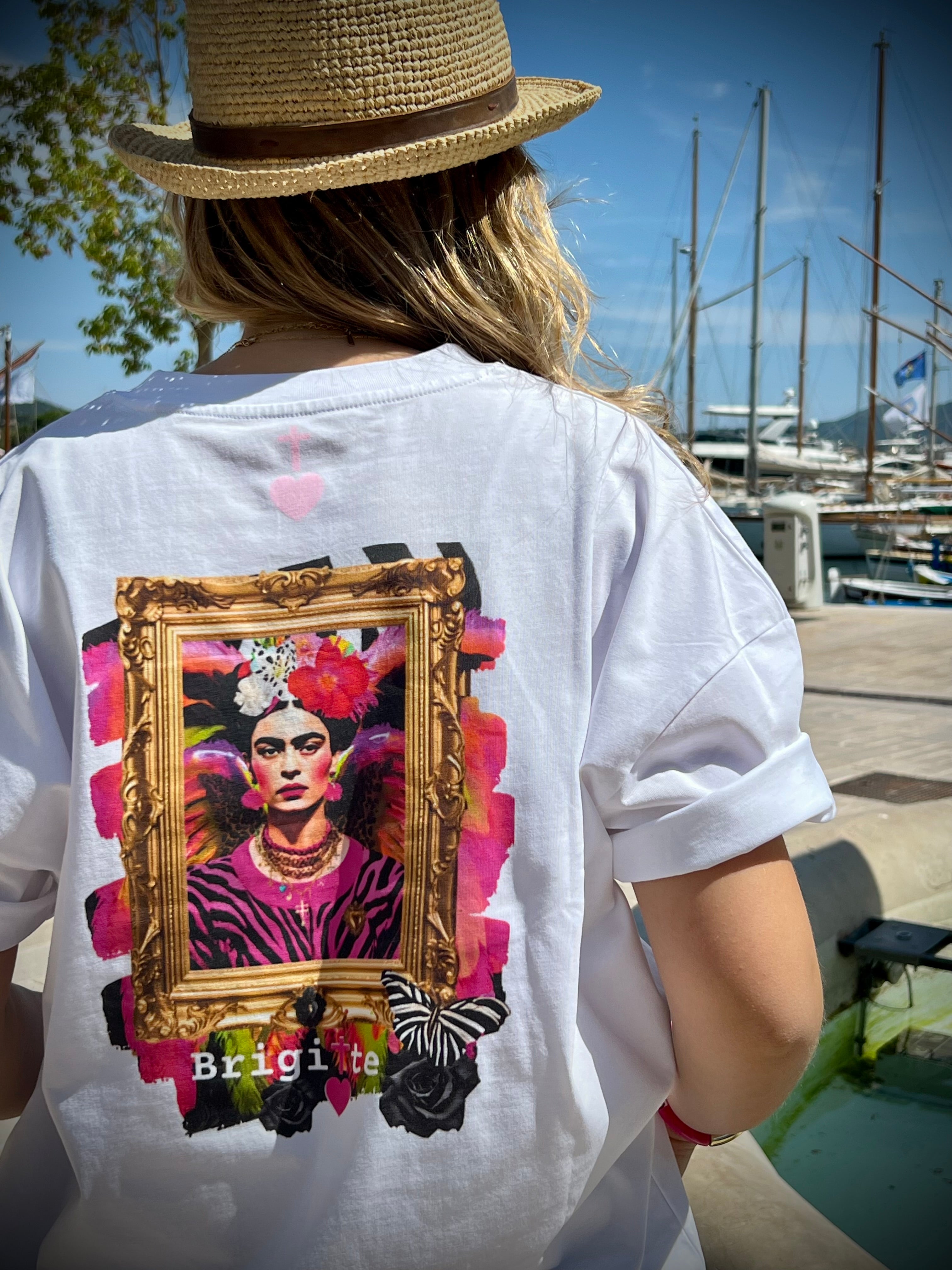T-shirt FRIDA ROSA POP bohème chic unisexe – coton recyclé