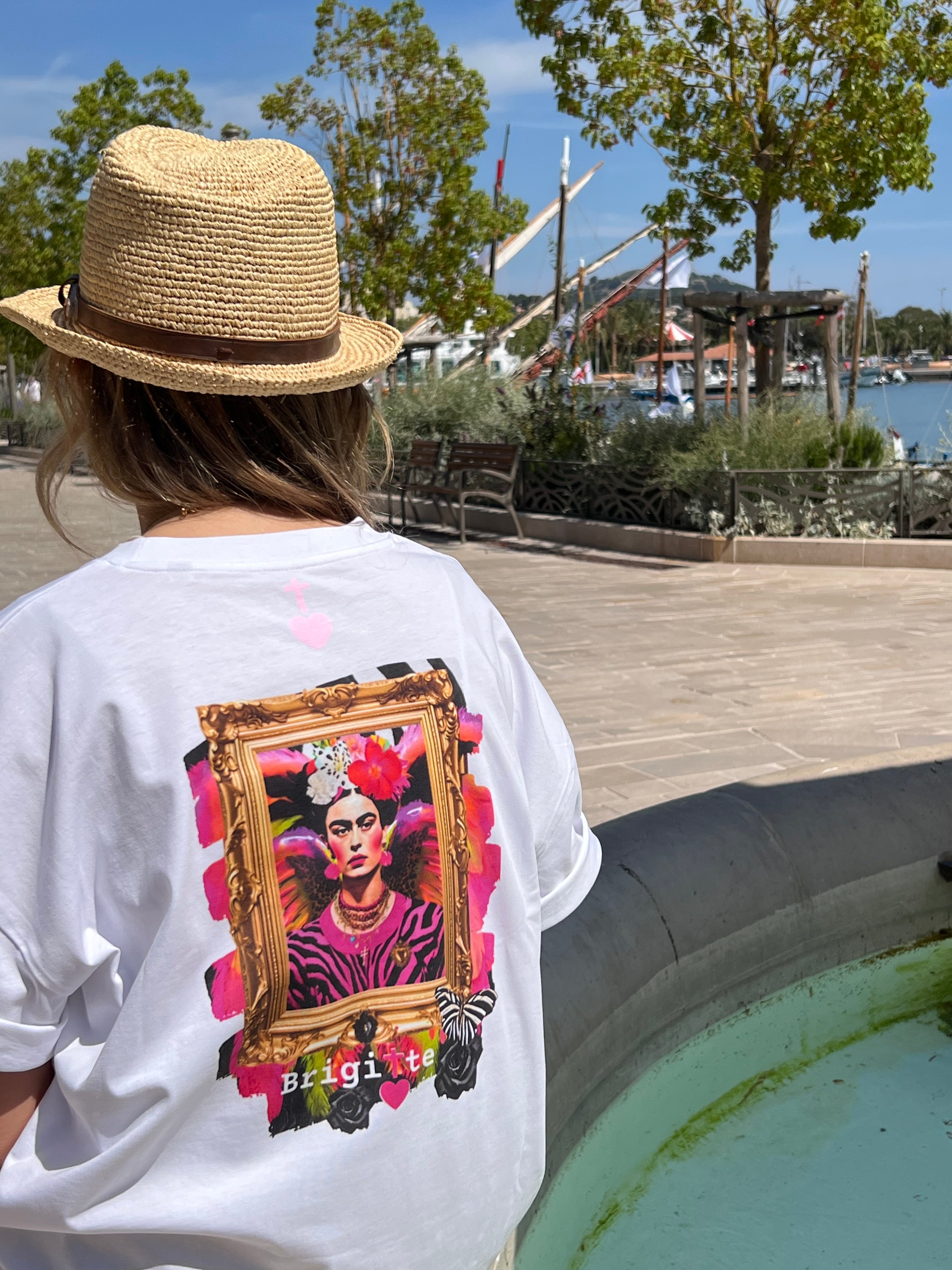 T-shirt FRIDA ROSA POP bohème chic unisexe – coton recyclé