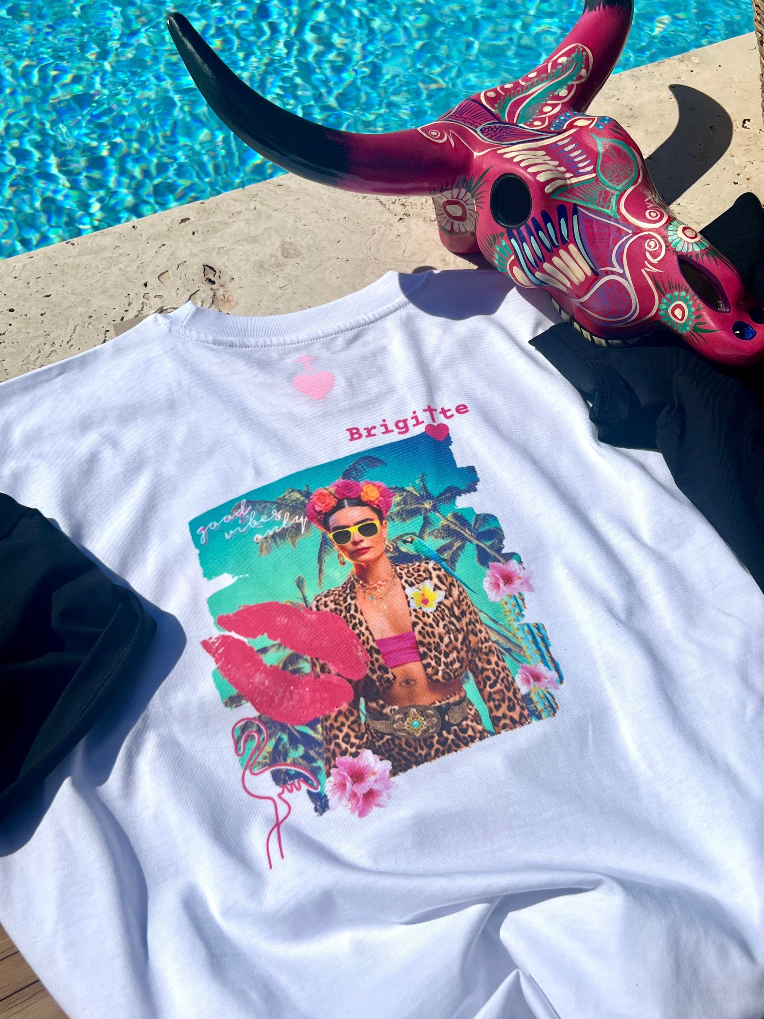 T-shirt FRIDA GOOD VIBES bohème chic unisexe – coton recyclé