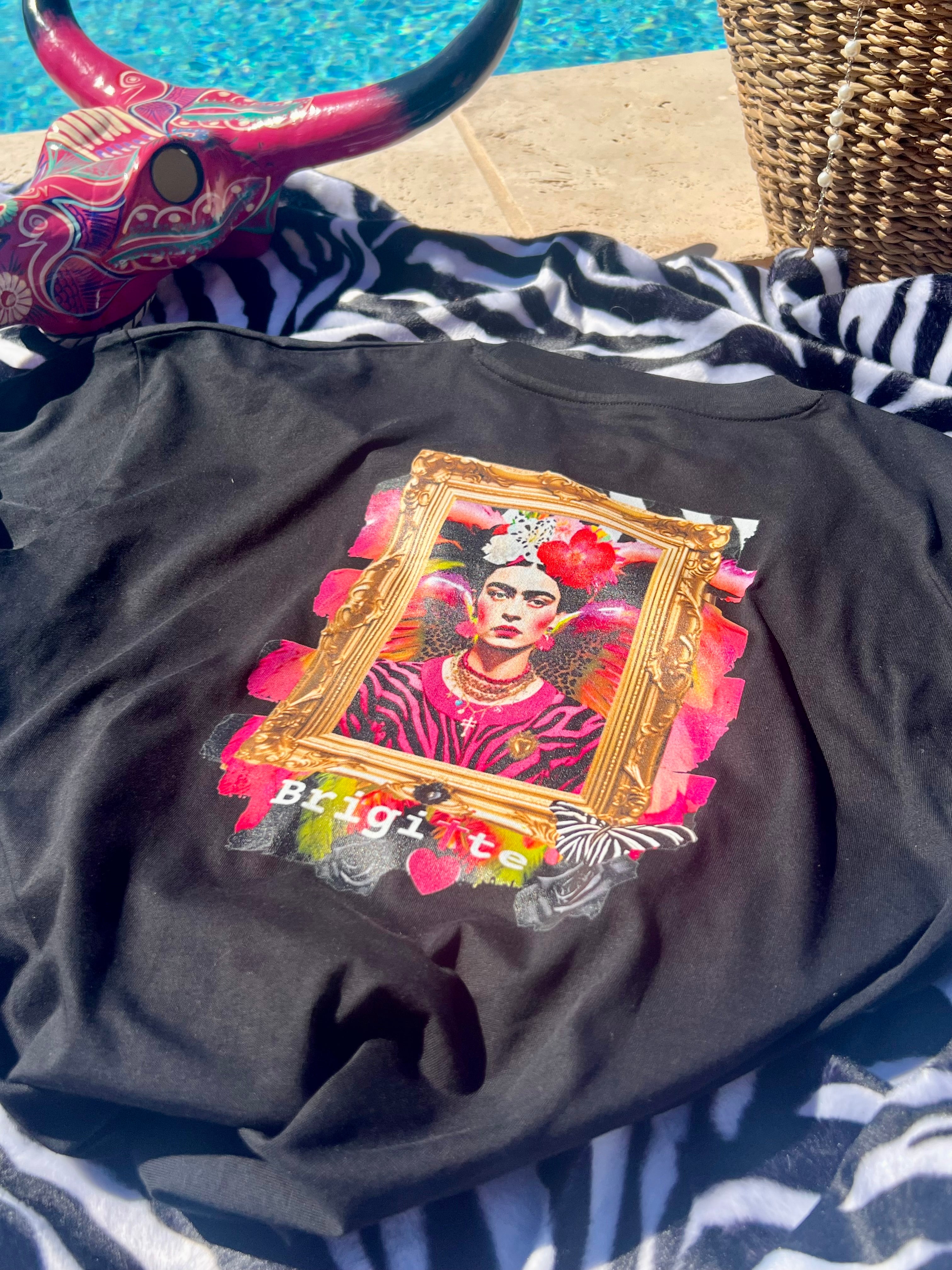 T-shirt FRIDA ROSA POP bohème chic unisexe – coton recyclé