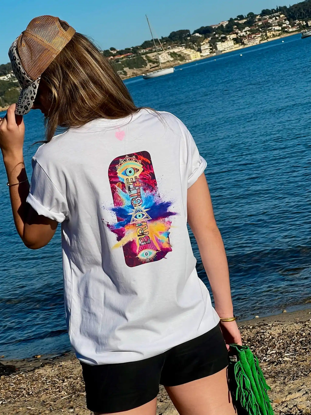 Détail imprimé dos artistique t-shirt Œil de la Renaissance – bohème gypset
